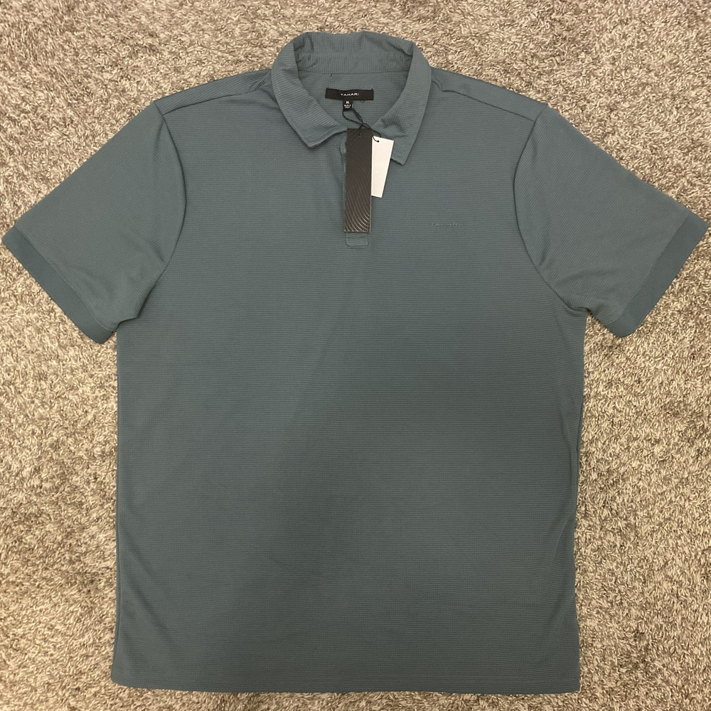 Tahari Men’s Short Sleeve Crew Neck Jade Green 100% Polyester T-Shirt Size XL